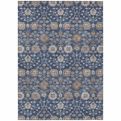 Selma Blue Washable Indoor - Outdoor Rug - LOOMLAN - LOOMLAN Rugs - Outdoor Rugs