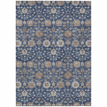Selma Blue Washable Indoor-Outdoor Rug