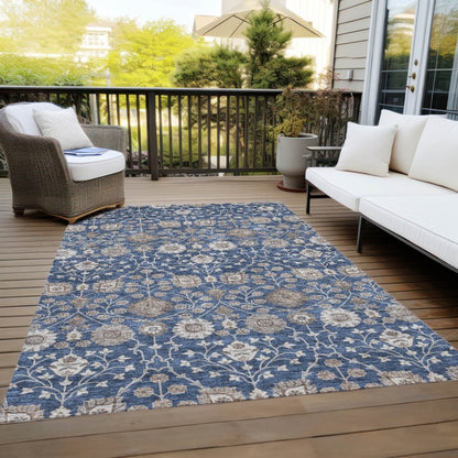 Selma Blue Washable Indoor - Outdoor Rug - LOOMLAN - LOOMLAN Rugs - Outdoor Rugs