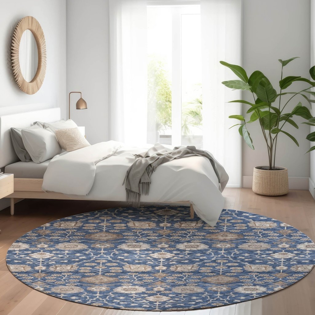 Selma Blue Washable Indoor - Outdoor Rug - LOOMLAN - LOOMLAN Rugs - Outdoor Rugs