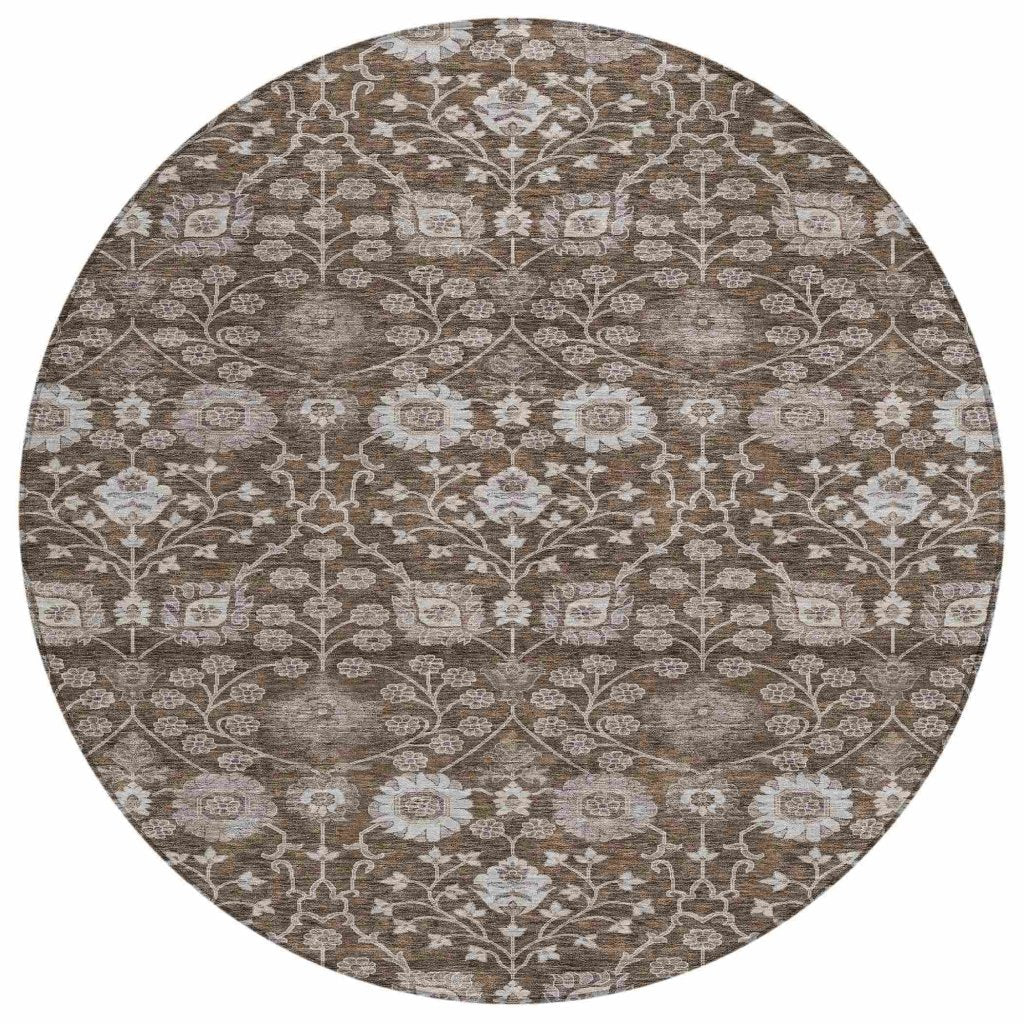 LOOMLAN Rugs Selma Brown Washable Indoor-Outdoor Rug