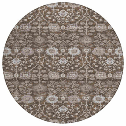 LOOMLAN Rugs Selma Brown Washable Indoor-Outdoor Rug