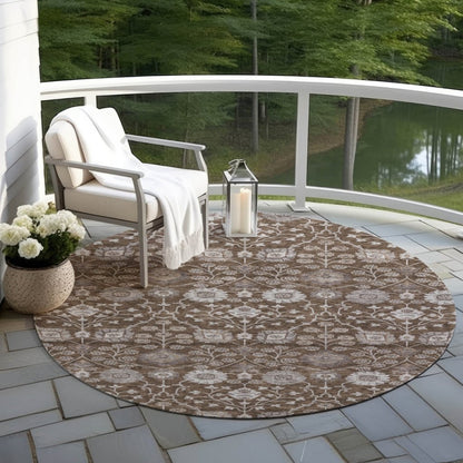 LOOMLAN Rugs Selma Brown Washable Indoor-Outdoor Rug