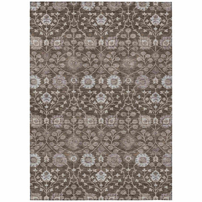 LOOMLAN Rugs Selma Brown Washable Indoor-Outdoor Rug
