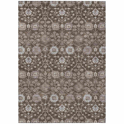 LOOMLAN Rugs Selma Brown Washable Indoor-Outdoor Rug