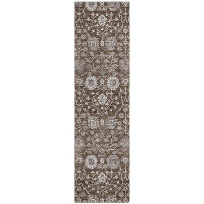 LOOMLAN Rugs Selma Brown Washable Indoor-Outdoor Rug