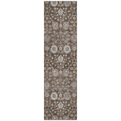 LOOMLAN Rugs Selma Brown Washable Indoor-Outdoor Rug