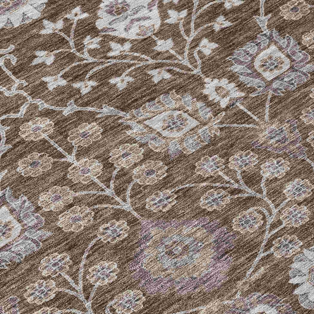 LOOMLAN Rugs Selma Brown Washable Indoor-Outdoor Rug