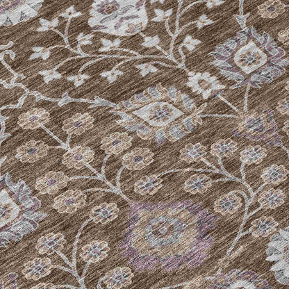 LOOMLAN Rugs Selma Brown Washable Indoor-Outdoor Rug
