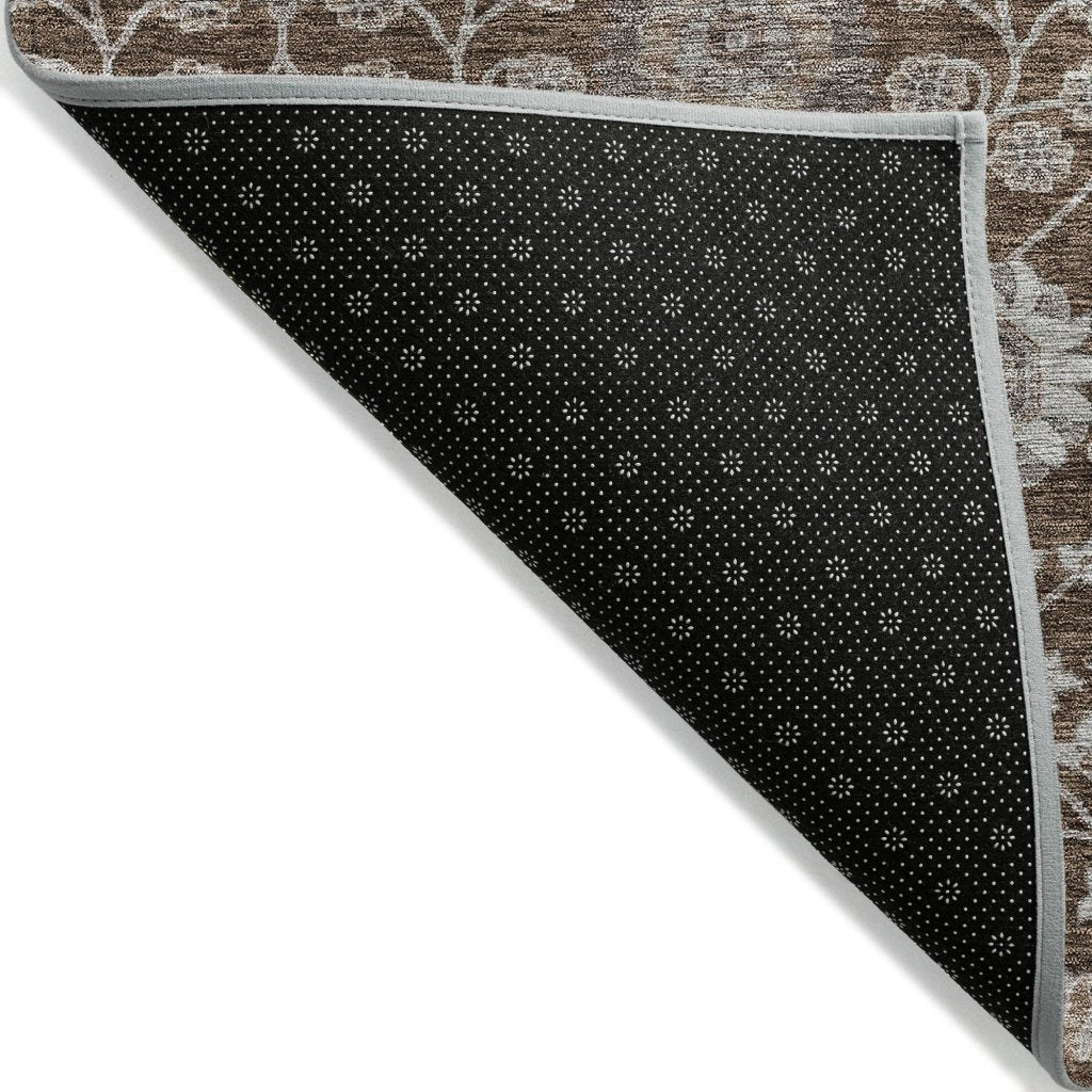 LOOMLAN Rugs Selma Brown Washable Indoor-Outdoor Rug
