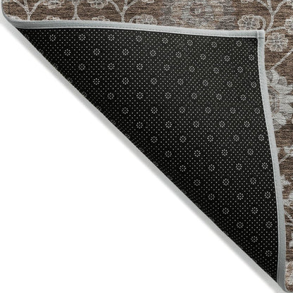 LOOMLAN Rugs Selma Brown Washable Indoor-Outdoor Rug