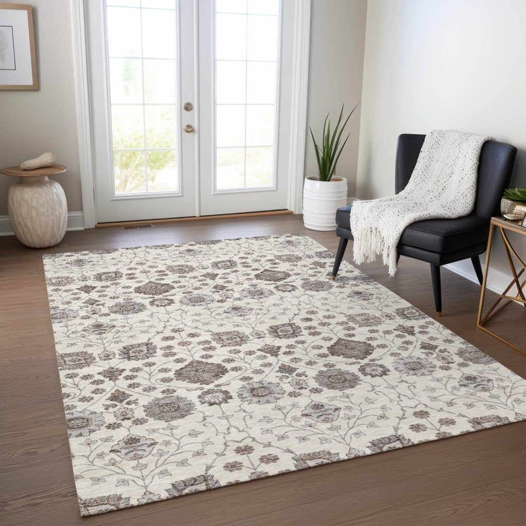 Selma Ivory Washable Indoor - Outdoor Rug - LOOMLAN - LOOMLAN Rugs - Outdoor Rugs
