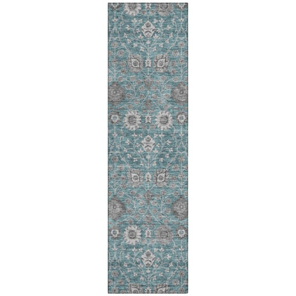 LOOMLAN Rugs Selma Teal Washable Indoor-Outdoor Rug