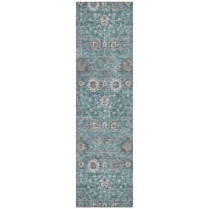 LOOMLAN Rugs Selma Teal Washable Indoor-Outdoor Rug