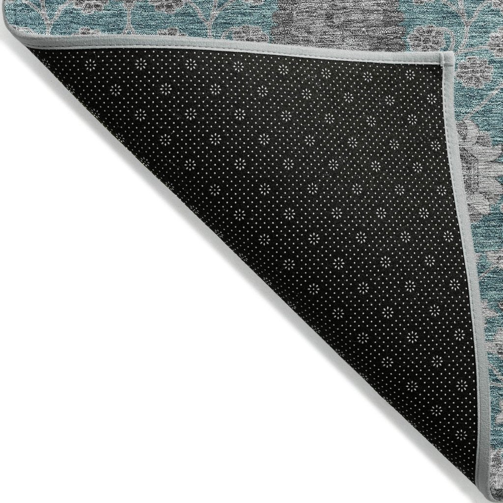 LOOMLAN Rugs Selma Teal Washable Indoor-Outdoor Rug