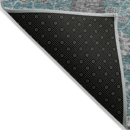 LOOMLAN Rugs Selma Teal Washable Indoor-Outdoor Rug