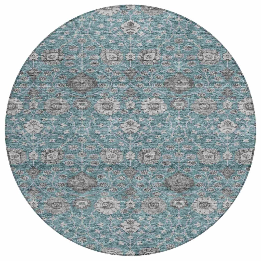 LOOMLAN Rugs Selma Teal Washable Indoor-Outdoor Rug
