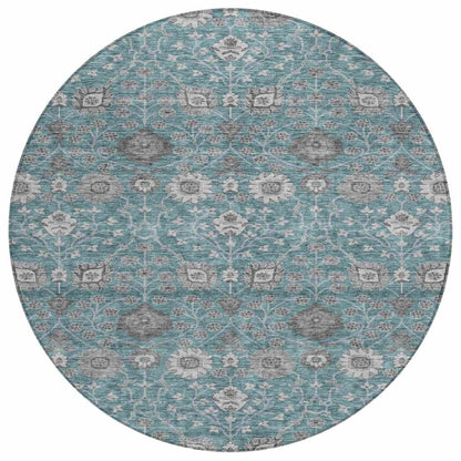 LOOMLAN Rugs Selma Teal Washable Indoor-Outdoor Rug