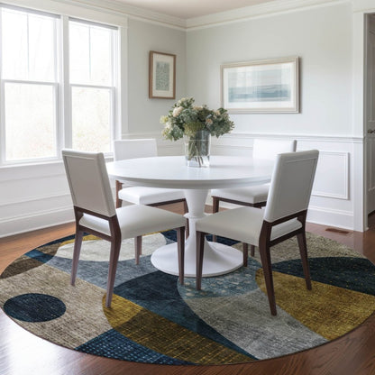 LOOMLAN Rugs Seraphine Blue Washable Indoor-Outdoor Rug