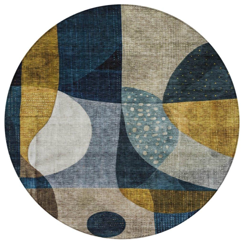 LOOMLAN Rugs Seraphine Blue Washable Indoor-Outdoor Rug