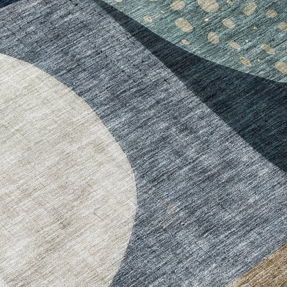 LOOMLAN Rugs Seraphine Blue Washable Indoor-Outdoor Rug