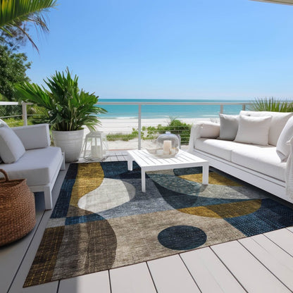 LOOMLAN Rugs Seraphine Blue Washable Indoor-Outdoor Rug