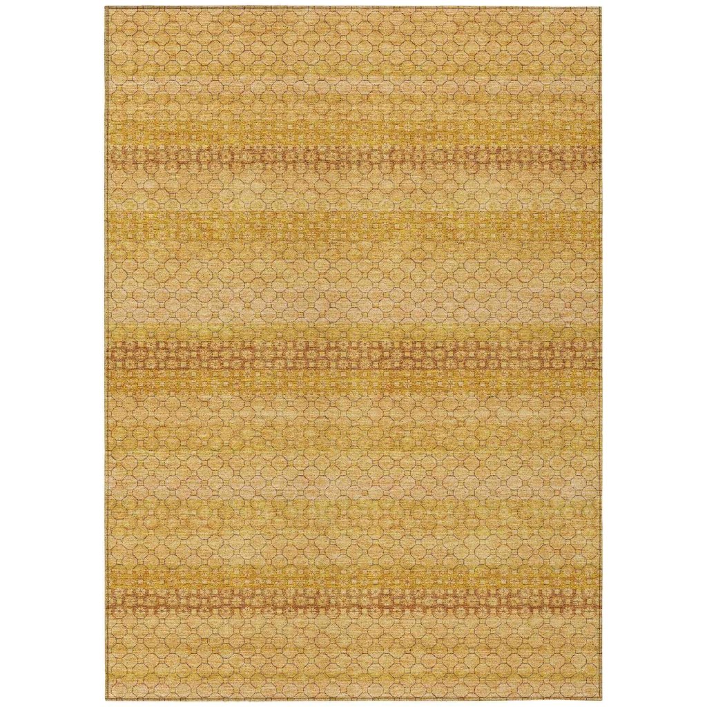 LOOMLAN Rugs Serenith Gold Washable Indoor-Outdoor Rug