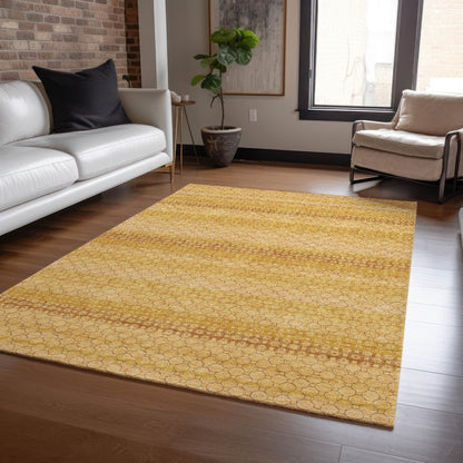LOOMLAN Rugs Serenith Gold Washable Indoor-Outdoor Rug