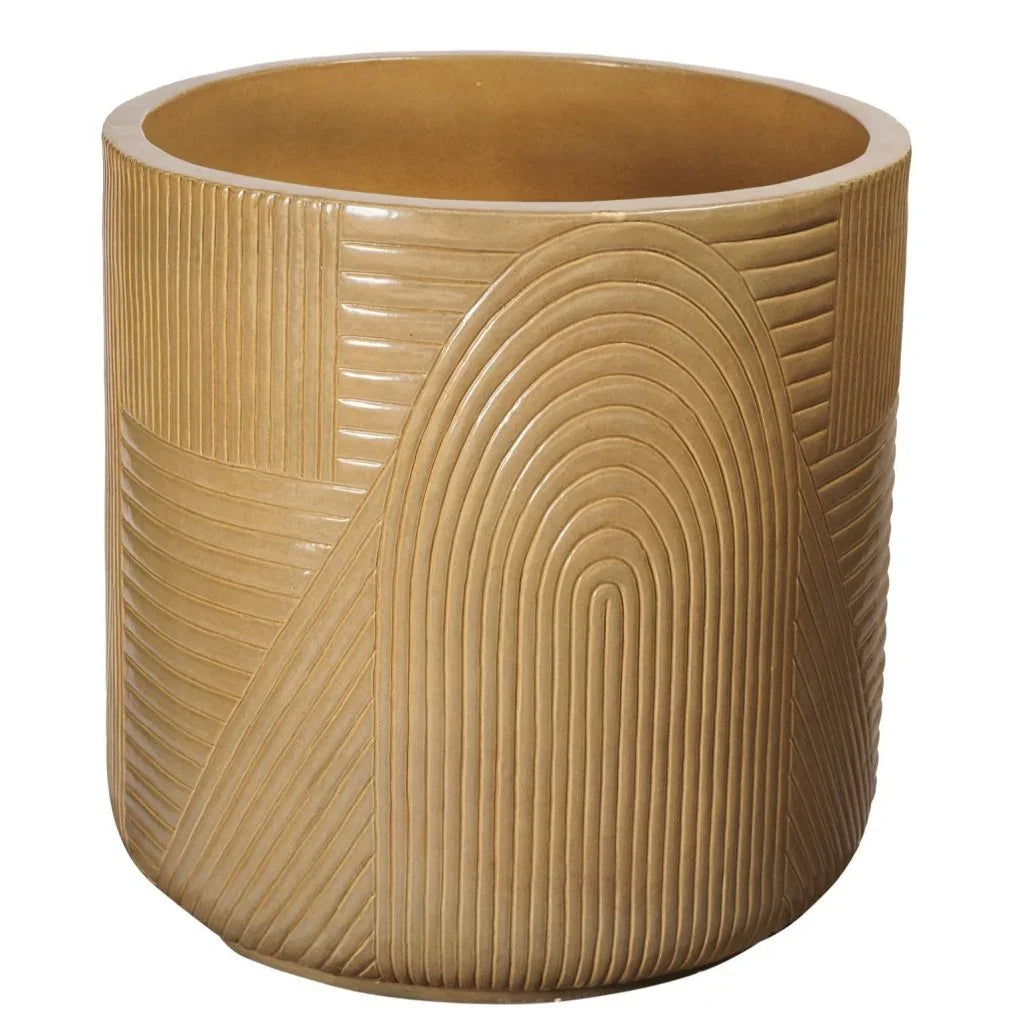 Serenity Textured Ceramic Patio Planter (Set Of 2) - LOOMLAN - Seasonal Living - Outdoor Accessories