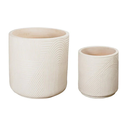 Serenity Textured Ceramic Patio Planter (Set Of 2)
