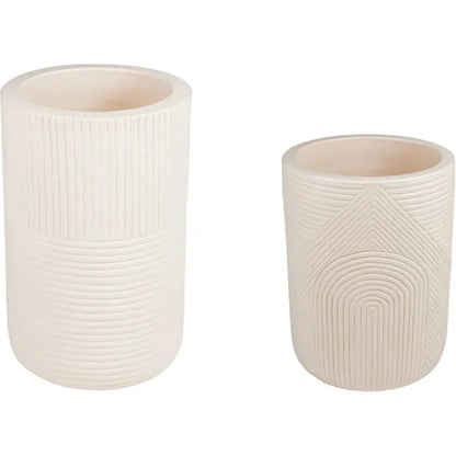 Serenity White Outdoor Planter Set of 2 - LOOMLAN - Seasonal Living - Planters