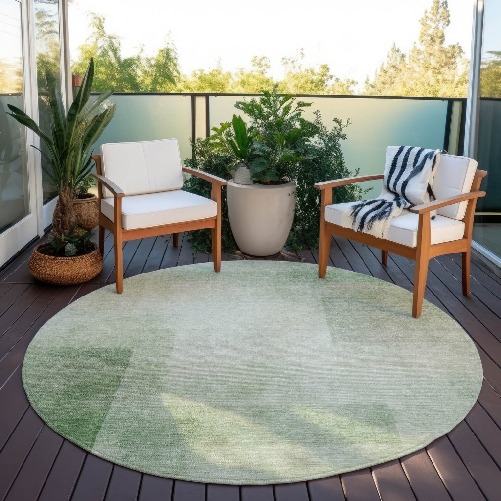 LOOMLAN Rugs Serephina Green Washable Indoor-Outdoor Rug