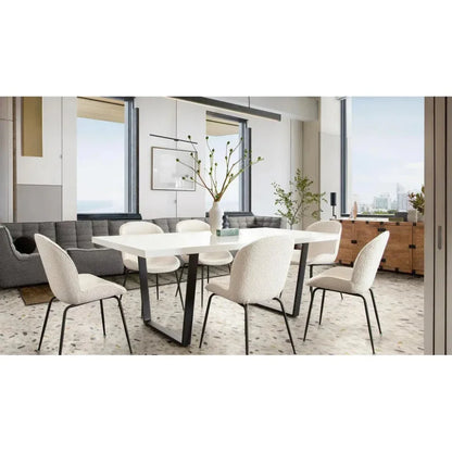Session 2 - Pack Dining Chair in Ivory Boucle - LOOMLAN - Diamond Sofa - Dining Chairs