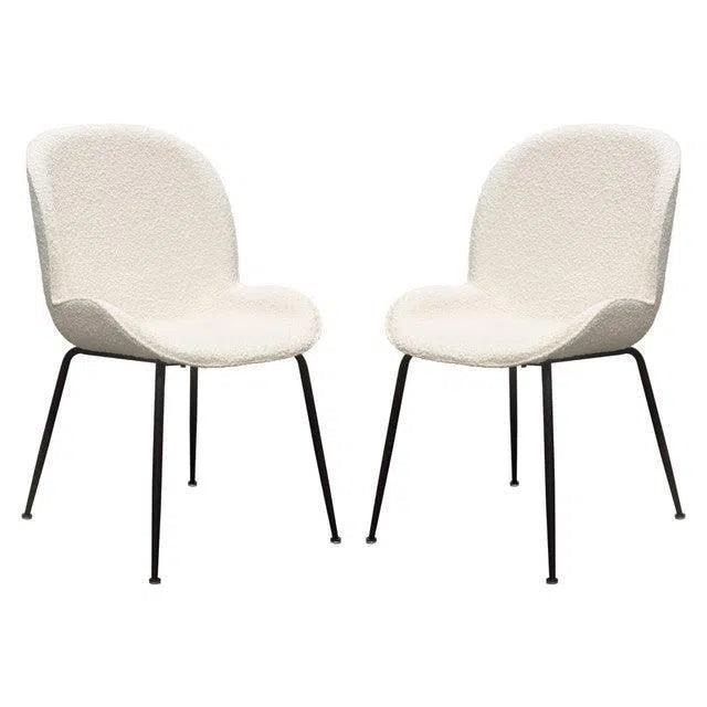 Session 2 - Pack Dining Chair in Ivory Boucle - LOOMLAN - Diamond Sofa - Dining Chairs