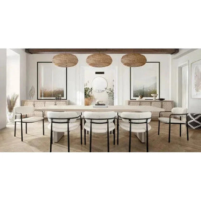 Set of (2) Skyler Dining Chairs in Boucle - LOOMLAN - Diamond Sofa - Dining Chairs