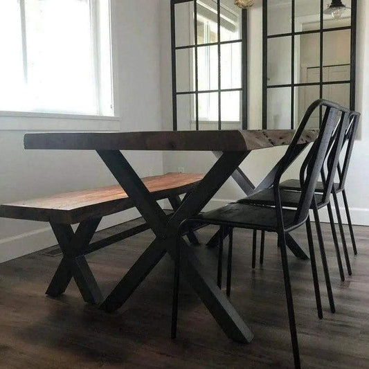 Set of 4 Black Dining Chairs SlatBack Wood Back and Seat Metal Frame - Sideboards and Things Accents_Silver, Back Type_Slat Back, Back Type_With Back, Brand_LH Imports, Color_Black, Features_Stackable, Finish_Antiqued, Legs Material_Metal, Materials_Metal, Metal Type_Iron, Metal Type_Steel, Number of Pieces_4PC Set, Product Type_Dining Height, Wood Species_Acacia