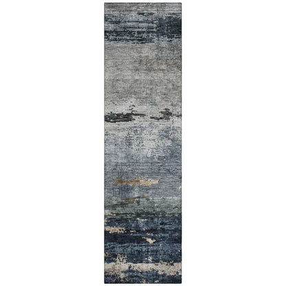 LOOMLAN Rugs Shafira Blue Washable Indoor-Outdoor Rug