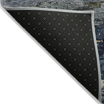 LOOMLAN Rugs Shafira Blue Washable Indoor-Outdoor Rug
