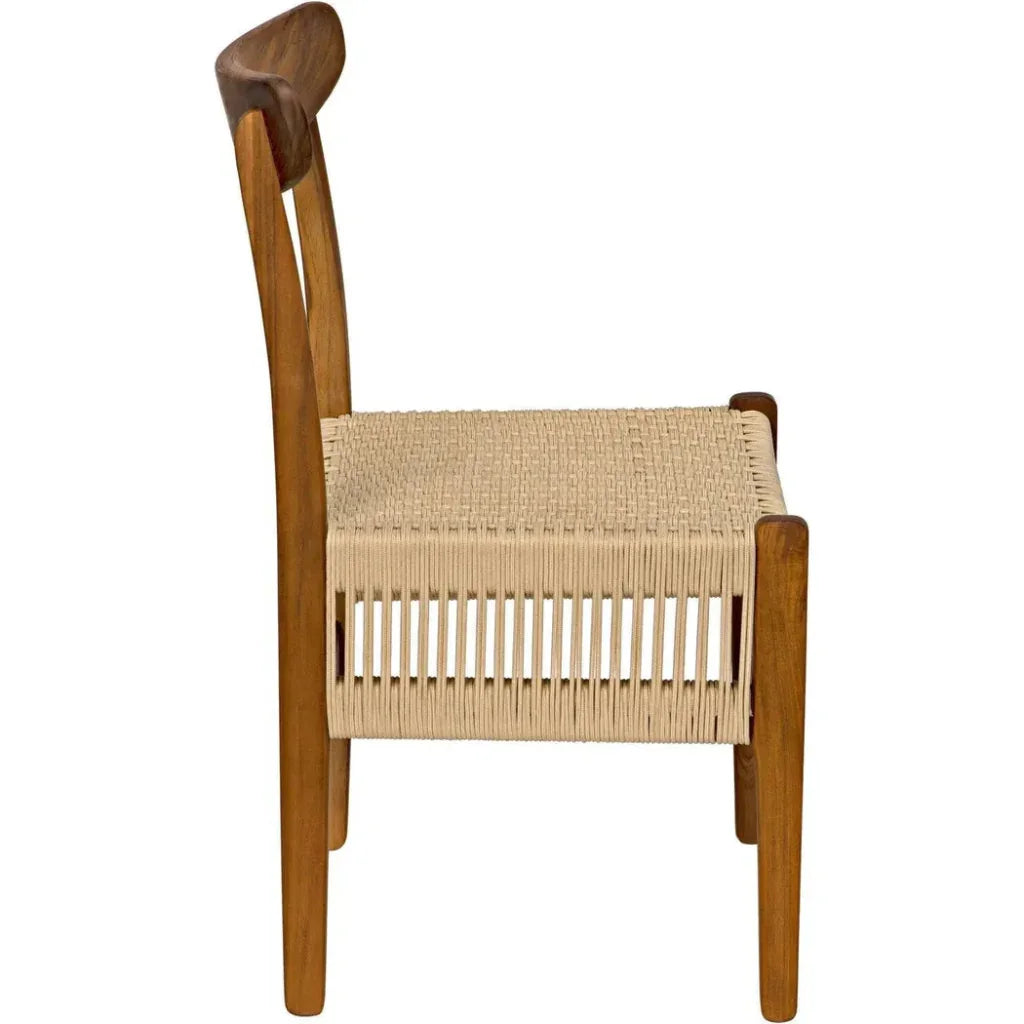 Shagira Chair, Teak with Woven Rope - LOOMLAN - Noir - Dining Chairs