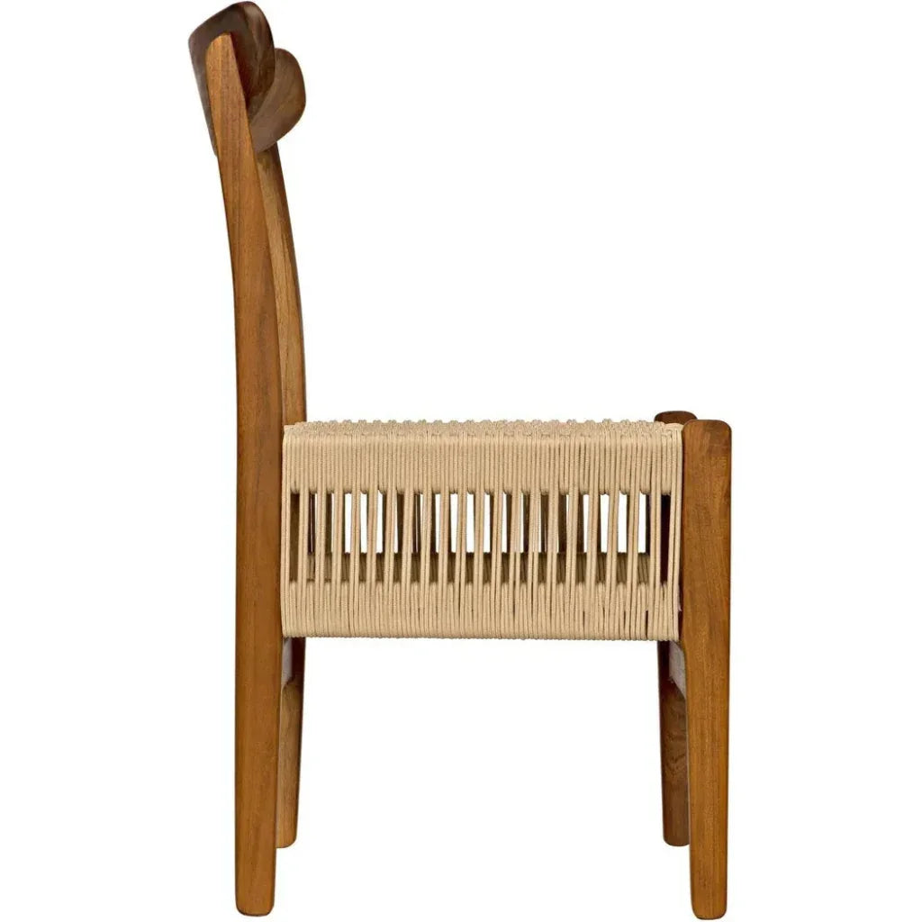Shagira Chair, Teak with Woven Rope - LOOMLAN - Noir - Dining Chairs