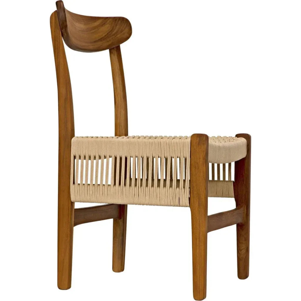 Shagira Chair, Teak with Woven Rope - LOOMLAN - Noir - Dining Chairs