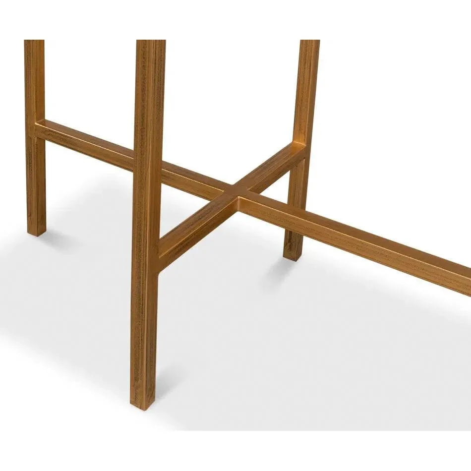 Sarreid Shagreen Console Table Osprey White Leather