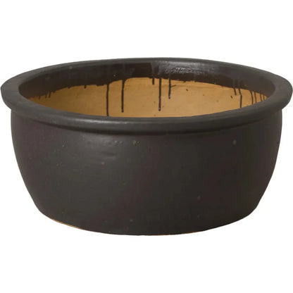 Shallow Round Ceramic Lip Planter