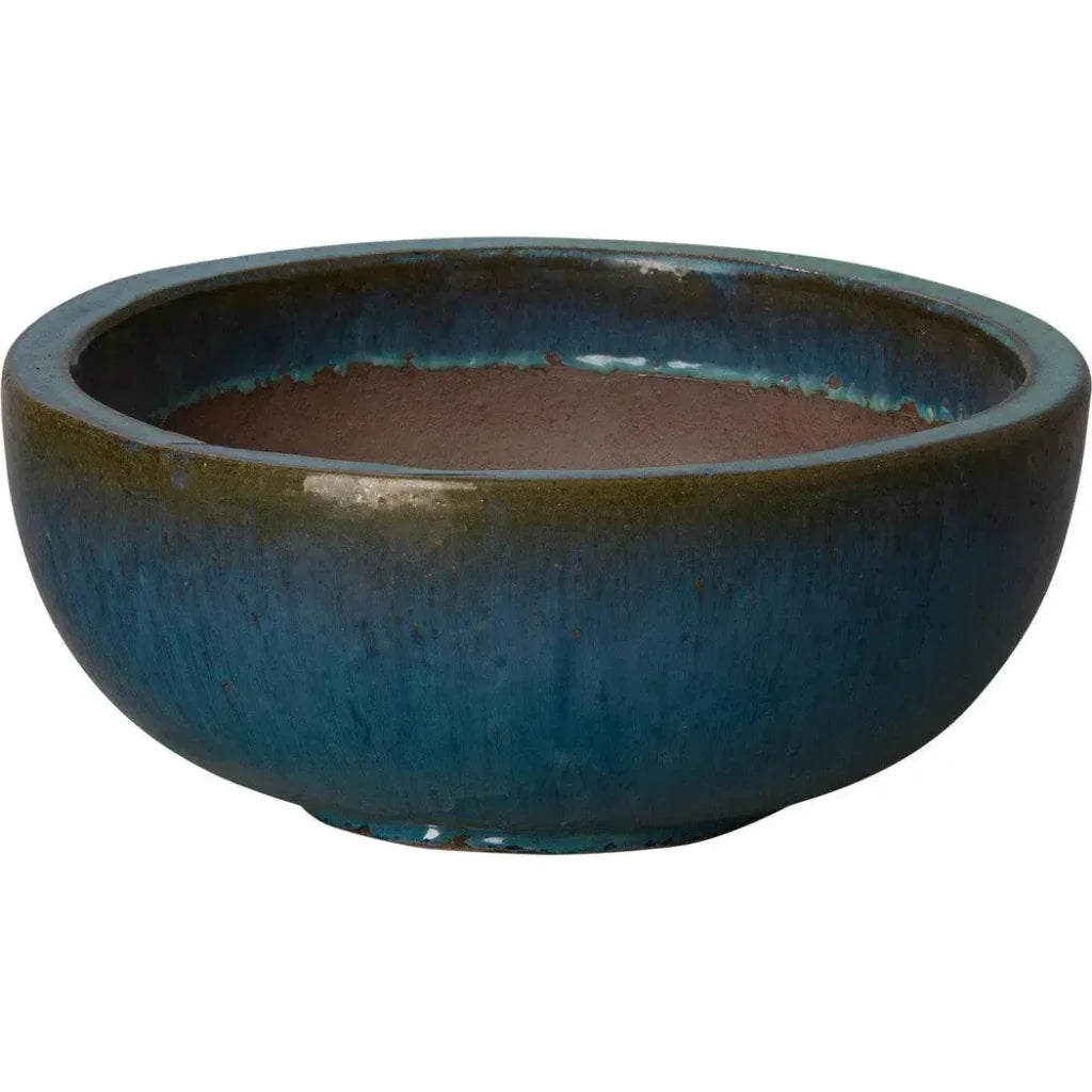 Shallow Round Ceramic Planter