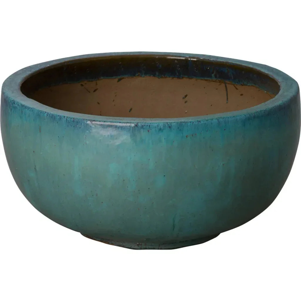 Shallow Round Ceramic Planter - LOOMLAN - Emissary - Planters