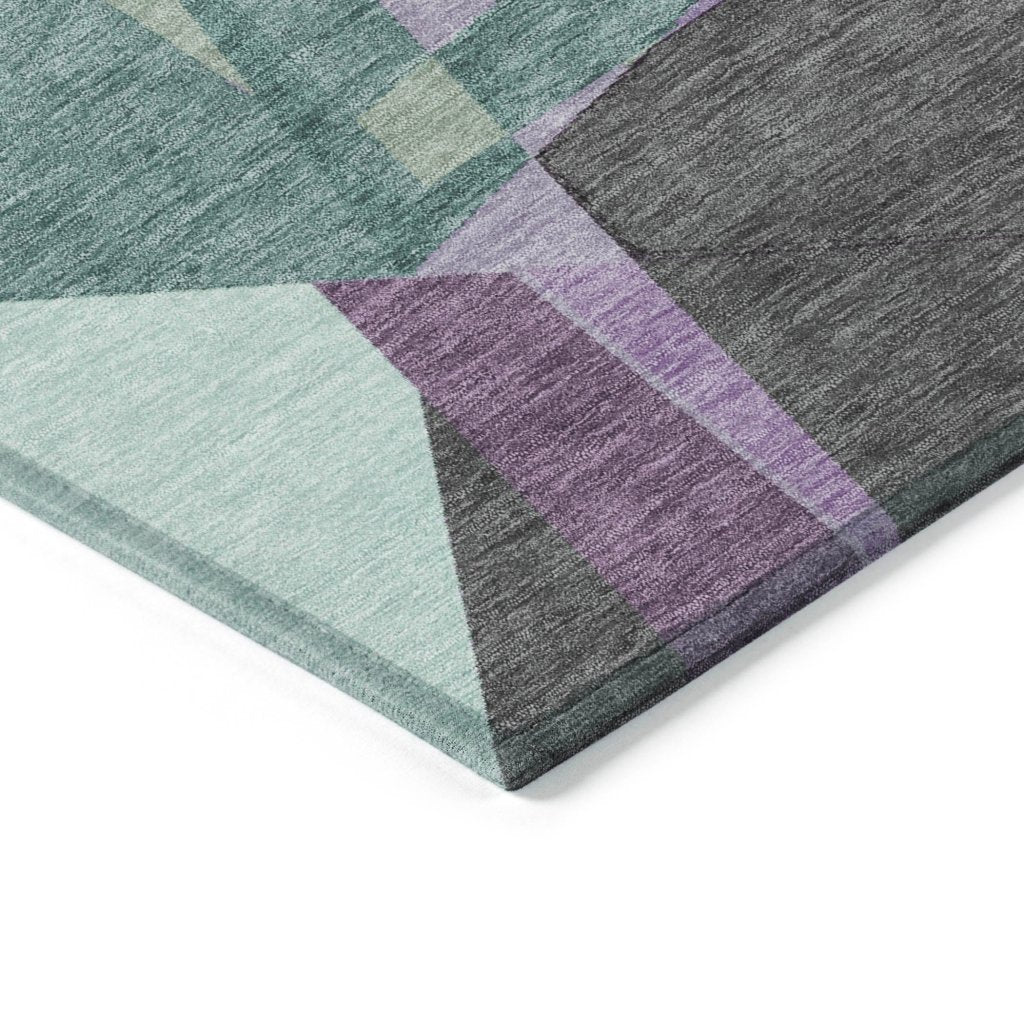 LOOMLAN Rugs Shapevia Purple Washable Indoor-Outdoor Rug