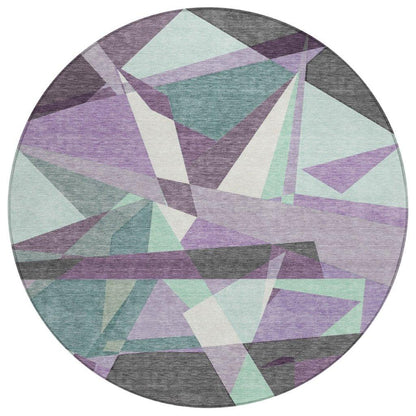 LOOMLAN Rugs Shapevia Purple Washable Indoor-Outdoor Rug
