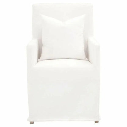 Shelter Slipcover Arm Chair LiveSmart White Birch Wood - LOOMLAN - Essentials For Living - Dining Chairs