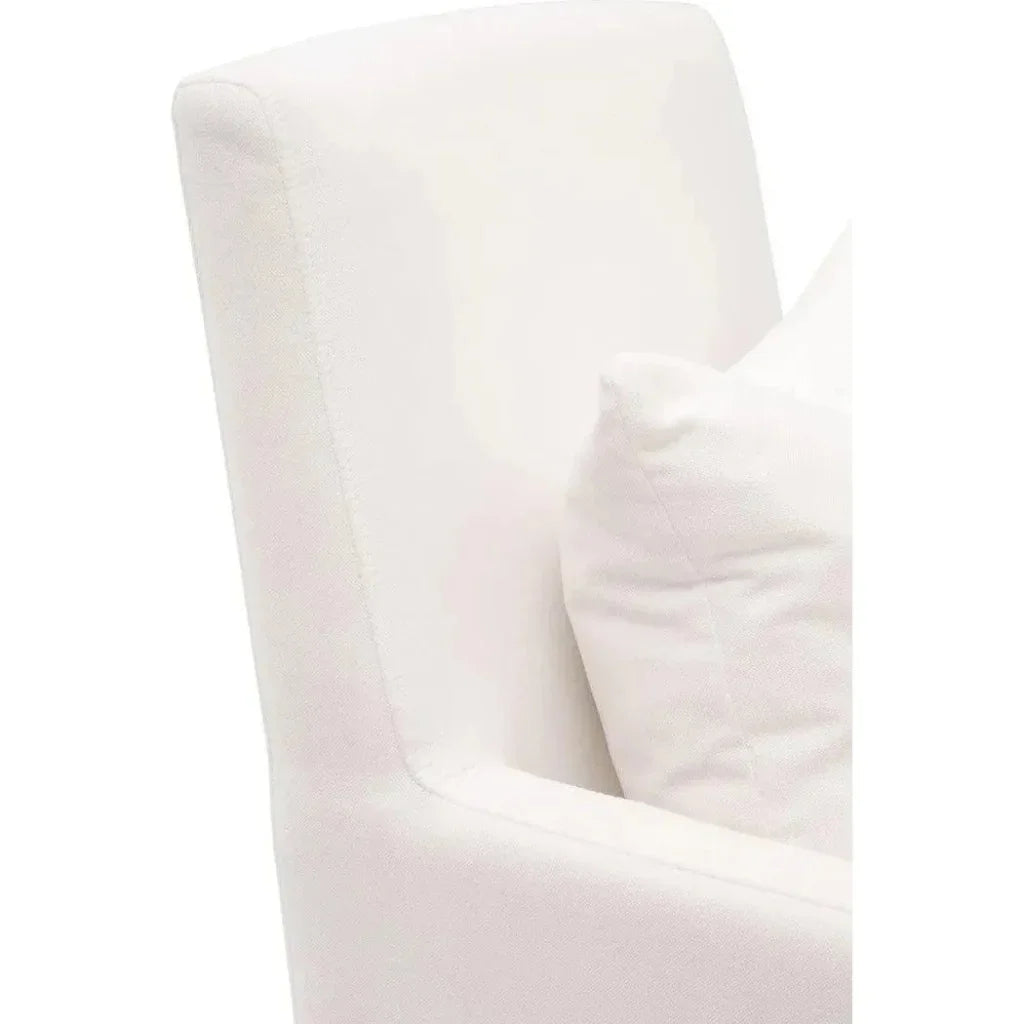 Shelter White Slipcover Arm Chair Casters - LOOMLAN - Essentials For Living - Dining Chairs