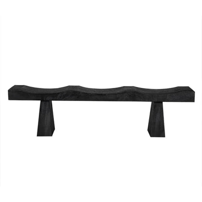 Noir Shibumi Scooped Wooden Dining Bench